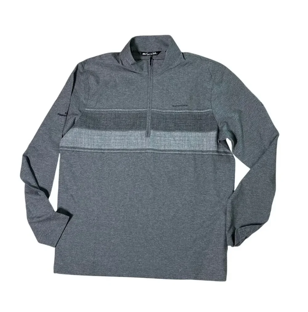 Travis Mathew Quarter Zip Pullover Golf Gray Castlewood L